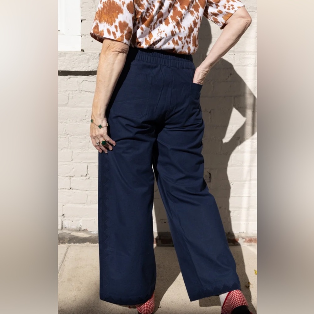 NWT Nikki Chasin Patch Pants in Indigo - Picture 2 of 7